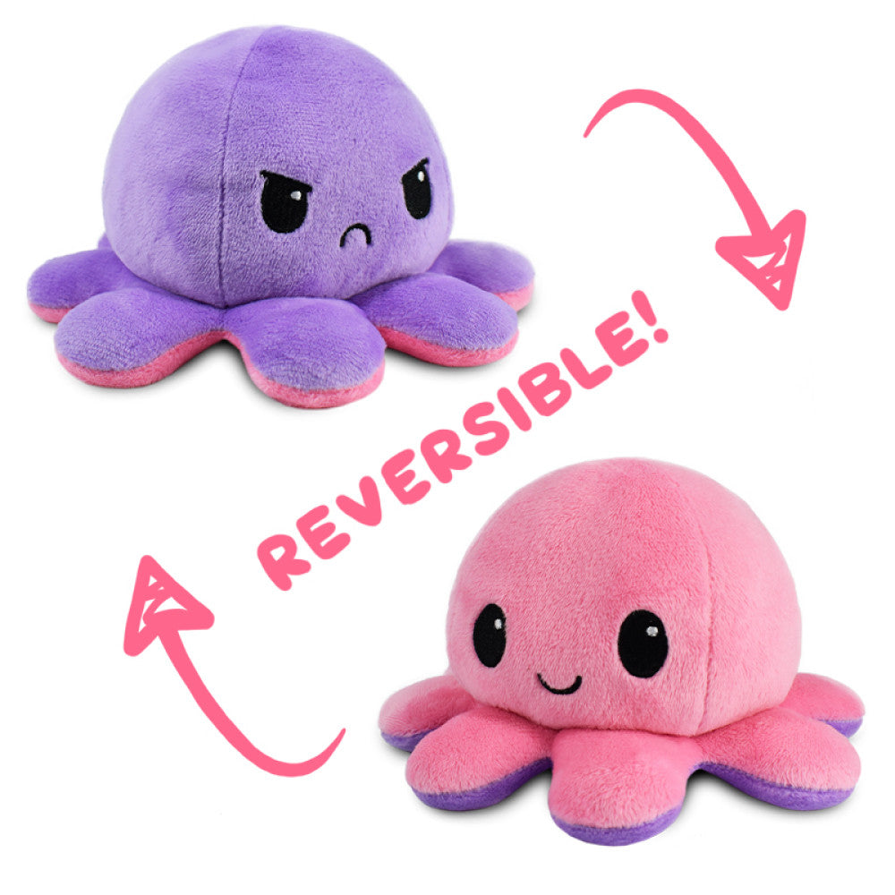 Reversible Plushie - Octopus Light Pink/Light Purple - Plush - Image - Pop Weasel