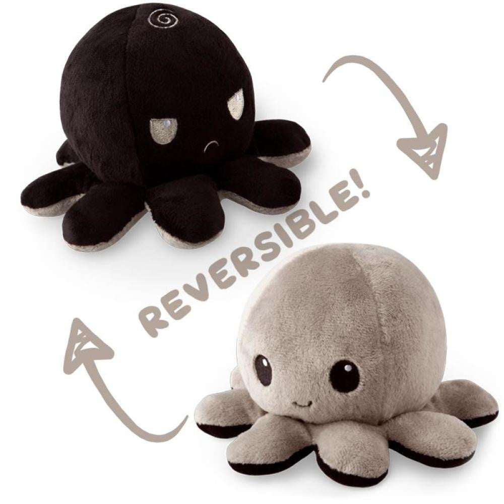 Reversible Plushie - Octopus Black/Gray - Plush - Image - Pop Weasel