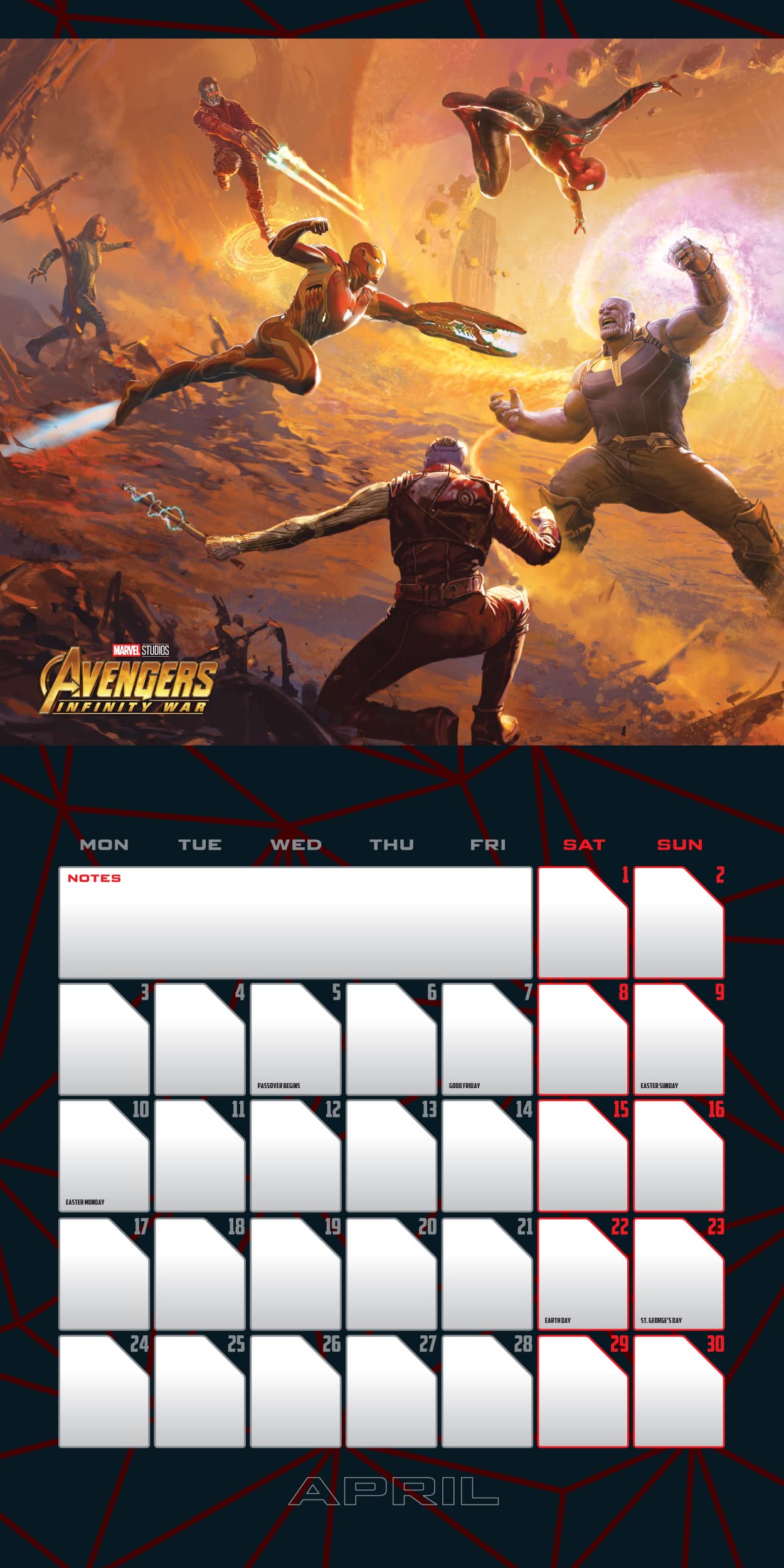 Marvel The Infinity Saga 2023 Calendar