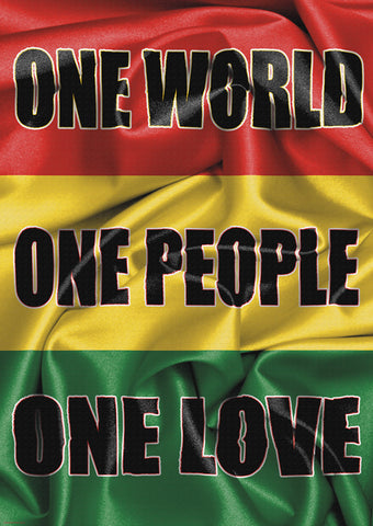 Pop Weasel Image of Rasta Flag One World One People One Love Poster