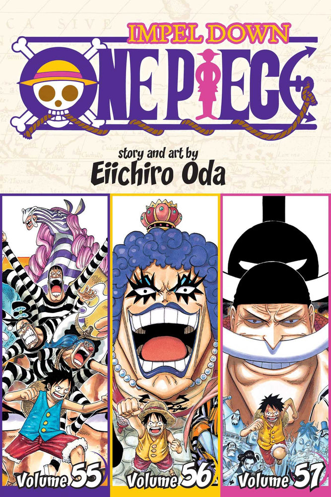 Front Cover One Piece (Omnibus Edition), Vol. 19 Includes vols. 55, 56 & 57 ISBN 9781421583396 - Manga - Image - Pop Weasel