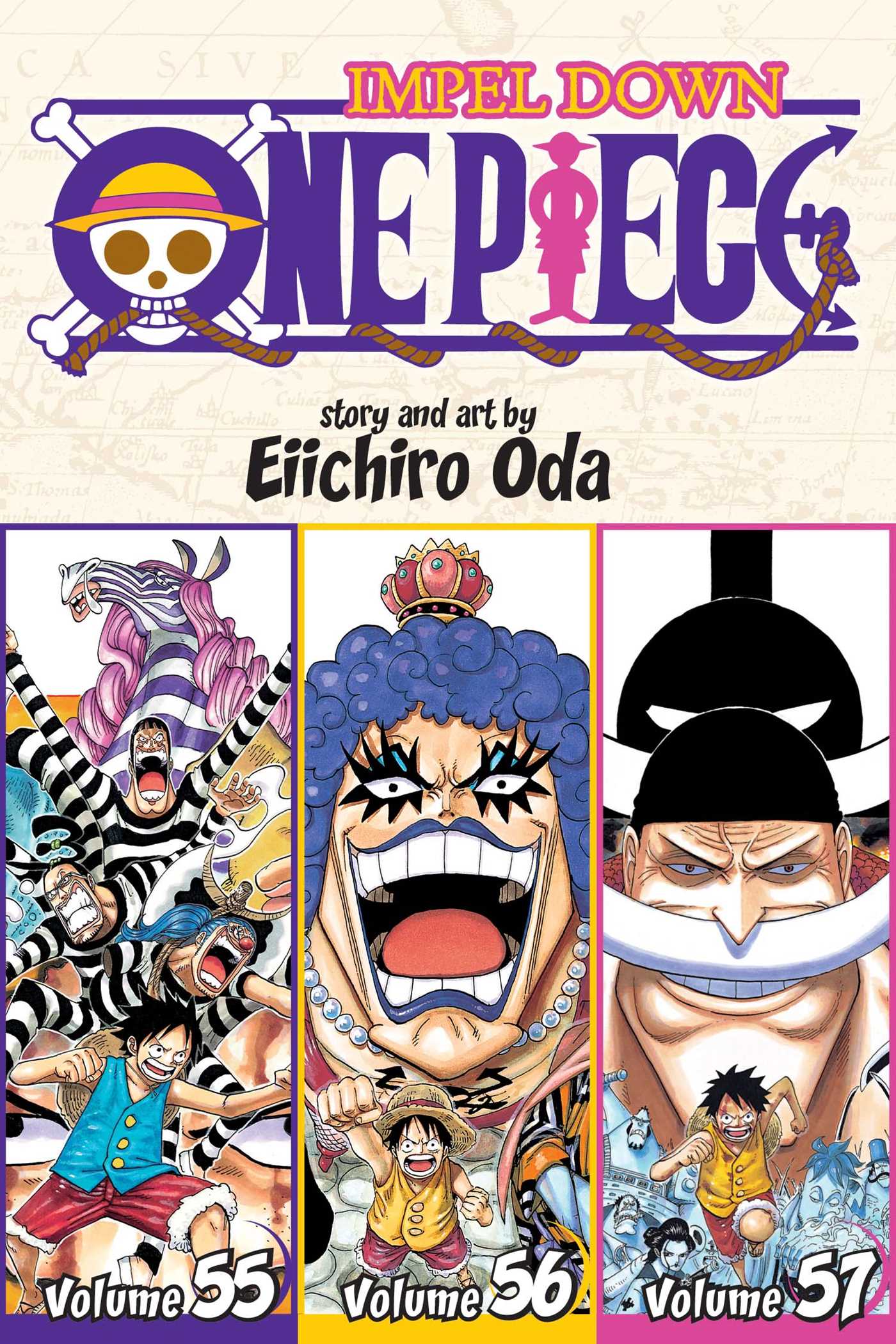 Front Cover One Piece (Omnibus Edition), Vol. 19 Includes vols. 55, 56 & 57 ISBN 9781421583396