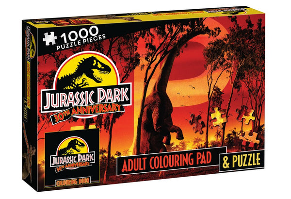 Pop Weasel Image of Jurassic Park 30th Anniversary: Adult Colouring Pad and Puzzle (Universal: 1000 Pieces)