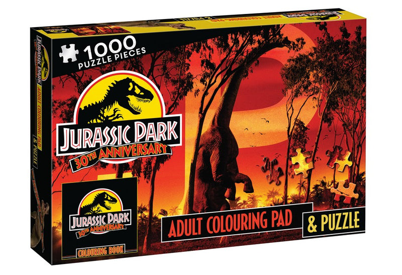 Pop Weasel Image of Jurassic Park 30th Anniversary: Adult Colouring Pad and Puzzle (Universal: 1000 Pieces)