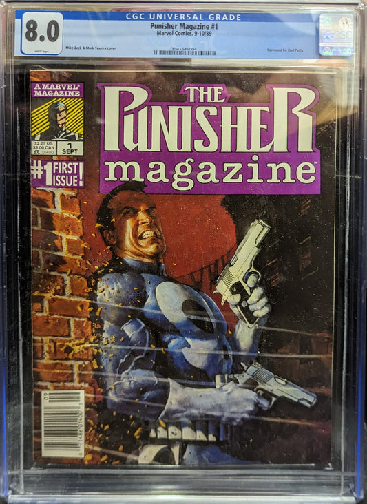 Graded Comic - The Punisher Magazine #1 (09-10/89 CGC 8.0)