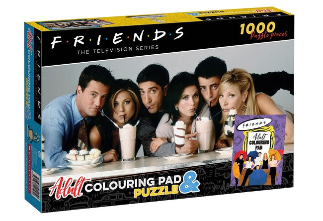 Pop Weasel Image of Friends: Adult Colouring Pad and Puzzle (Warner Bros: 1000 pieces) - Puzzles - Image - Pop Weasel