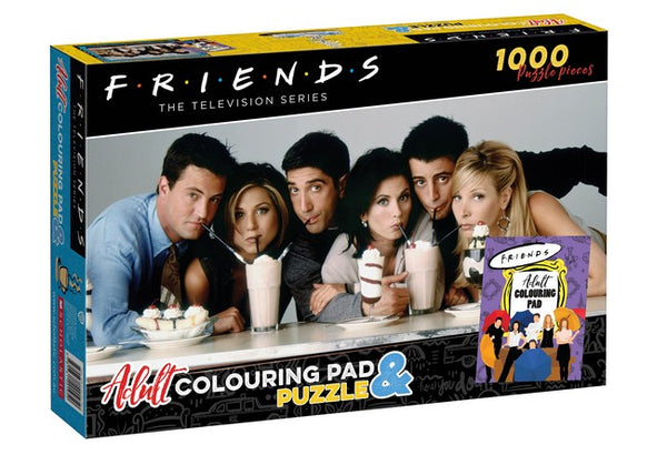 Pop Weasel Image of Friends: Adult Colouring Pad and Puzzle (Warner Bros: 1000 pieces)