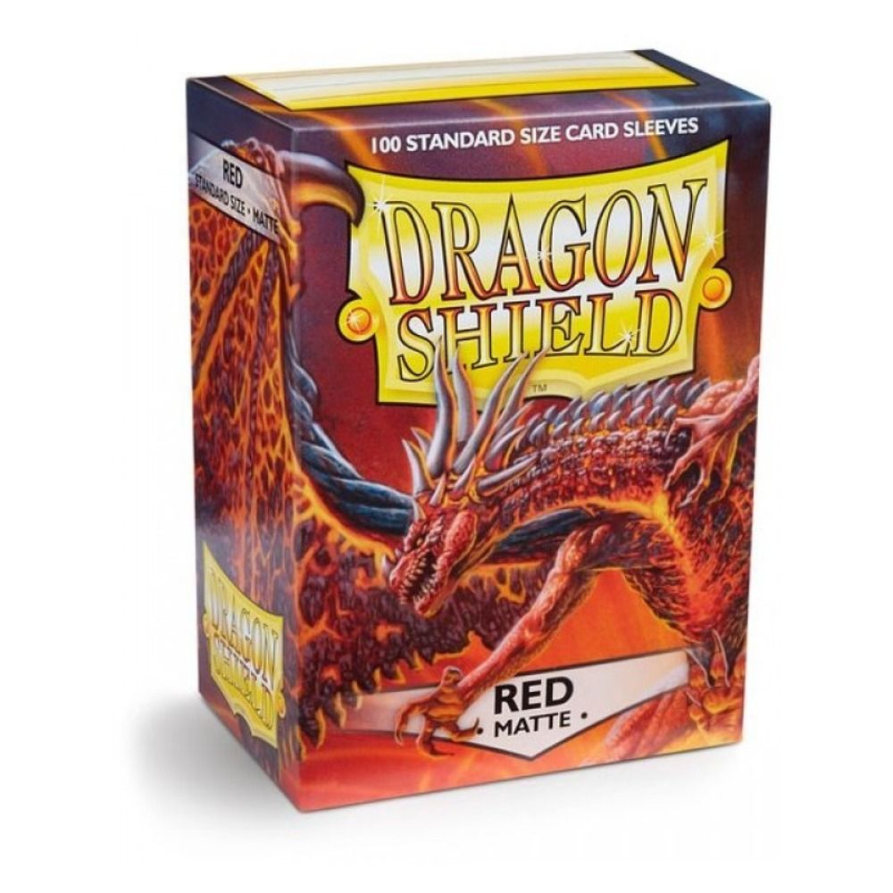 Pop Weasel Image of Sleeves - Dragon Shield - Box 100 - Red MATTE - TCG Accessories - Image - Pop Weasel