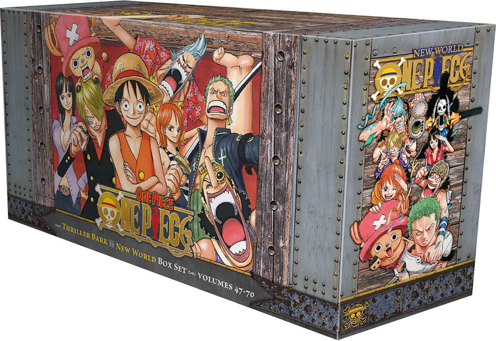 Front Cover One Piece Box Set 3: Thriller Bark to New World Volumes 47-70 with Premium ISBN 9781421590523 - Manga - Image - Pop Weasel