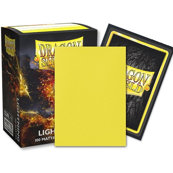 Pop Weasel Image of Sleeves - Dragon Shield - Box 100 - Standard Size Dual Matte Lightning Yellow Ailia - TCG Accessories - Image - Pop Weasel