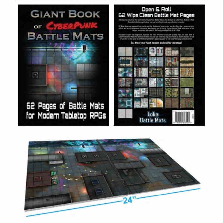 Pop Weasel Image of Giant Book of CyberPunk Battle Mats - Board Games - Image - Pop Weasel