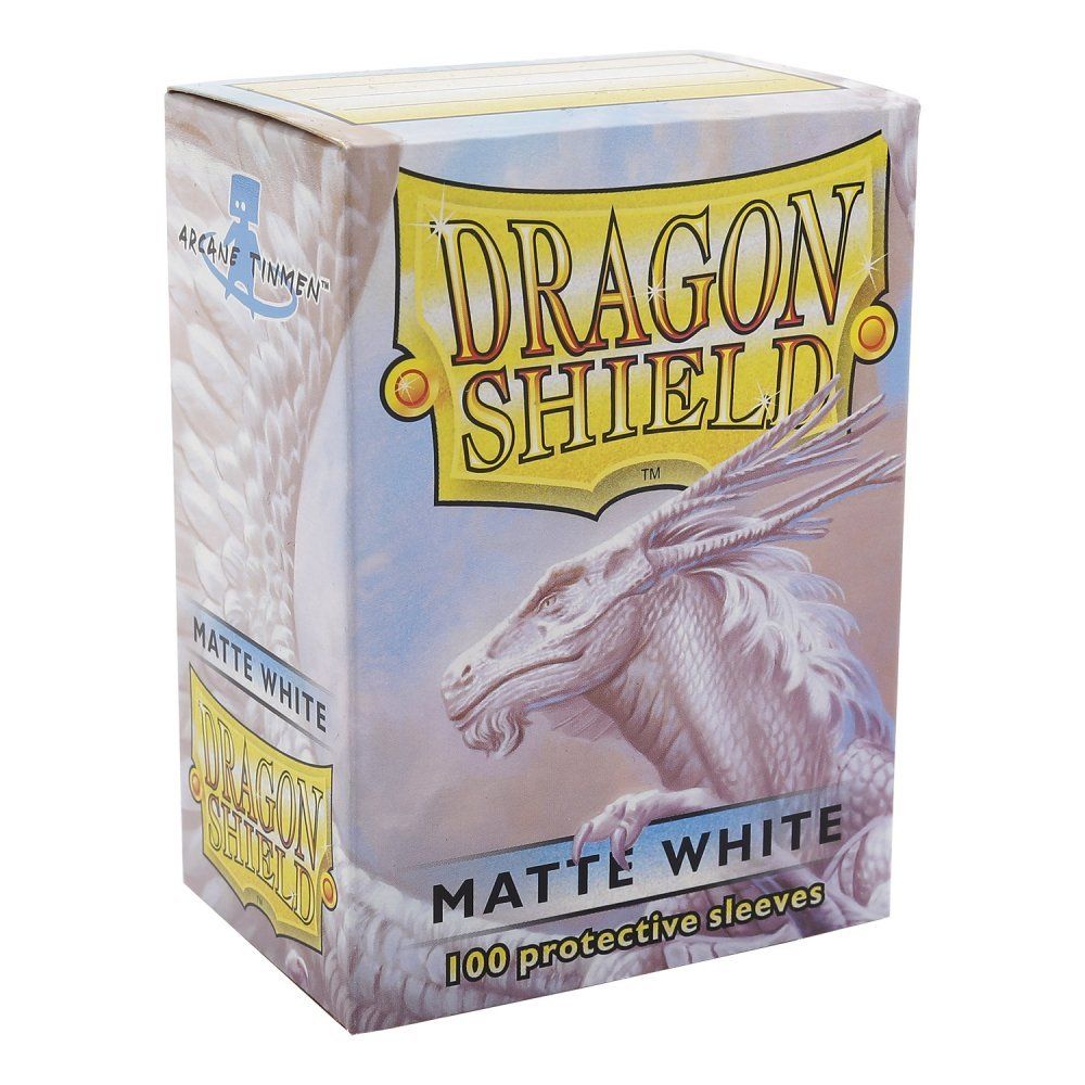 Pop Weasel Image of Sleeves - Dragon Shield - Box 100 - White MATTE - TCG Accessories - Image - Pop Weasel