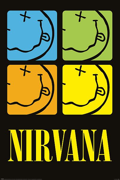 Pop Weasel Image of Nirvana - Smiley Squares Poster - Posters - Image - Pop Weasel