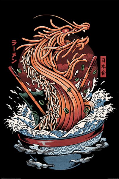 Pop Weasel Image of Illustrata - Ramen Dragon Poster - Posters - Image - Pop Weasel