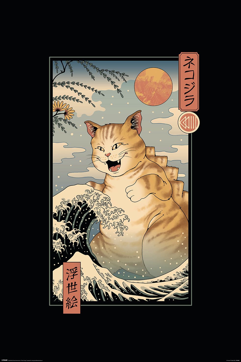 Pop Weasel Image of Vincent Trinidad - Catzilla Ukiyoe Poster
