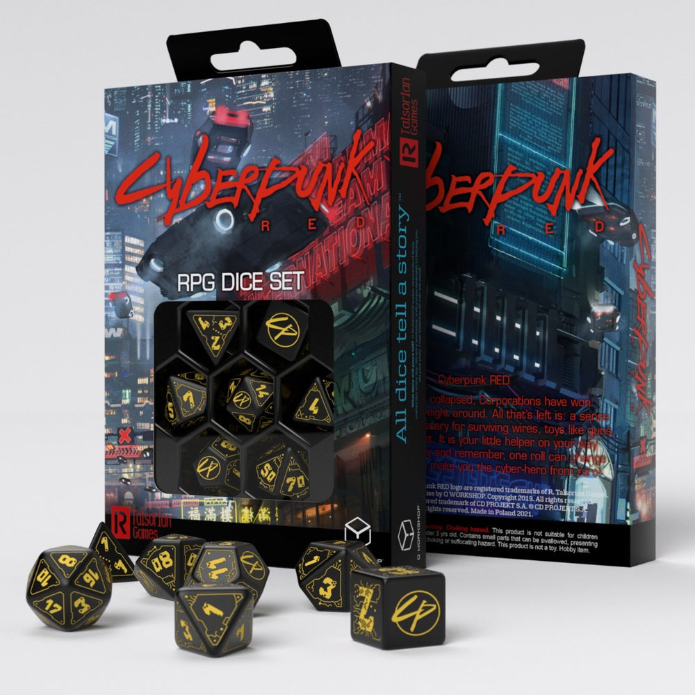 Pop Weasel Image of Q Workshop Cyberpunk Red Dice Set: Wet Work Dice Set 7 - Game Accessories - Image - Pop Weasel