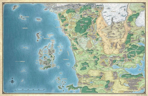Pop Weasel Image of D&D Sword Coast Adventures Guide Faerun Map Set