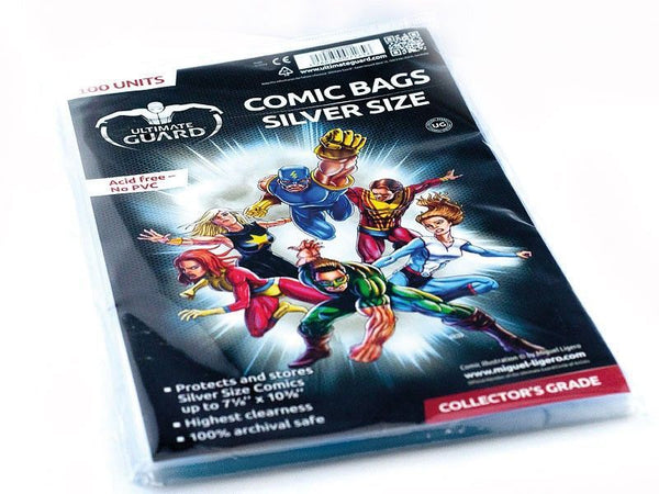 Pop Weasel Image of Ultimate Guard Comic Bags Resealable Silver Size (100)